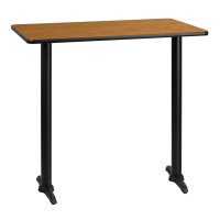Flash Furniture XU-NATTB-3042-T0522B-GG 42" Rectangular Natural Laminate Table Top with Base
